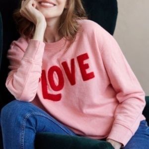 SHIRALEAH LOVE SWEATSHIRT PINK Size S